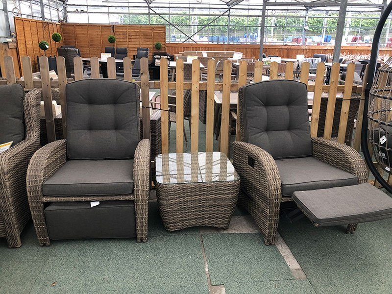 Reclining rattan effect garden chairs cheap